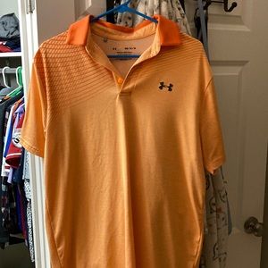 Medium Orange Under Armour Golf Polo